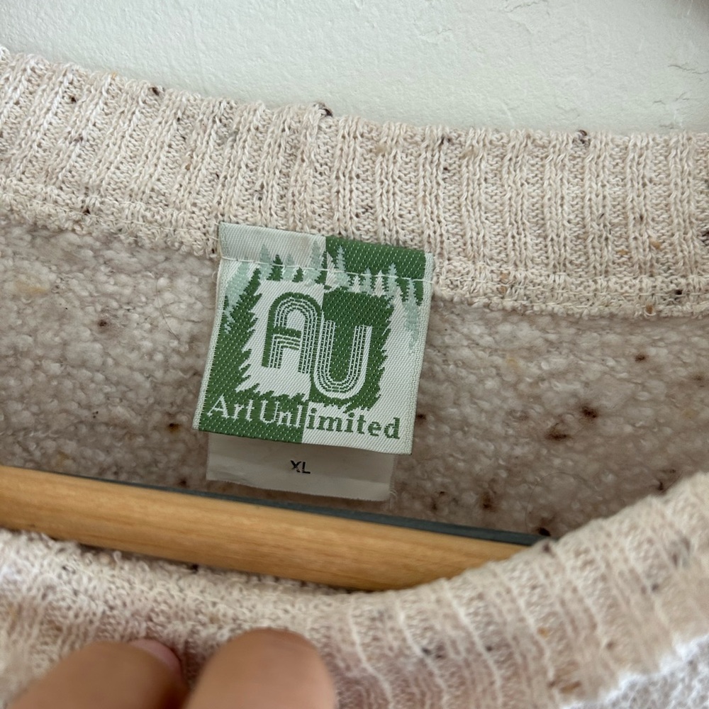 Vintage 90s Art Unlimited Horse Graphic Crewneck Sweatshirt Speckled Western XL - Picture 4 of 7